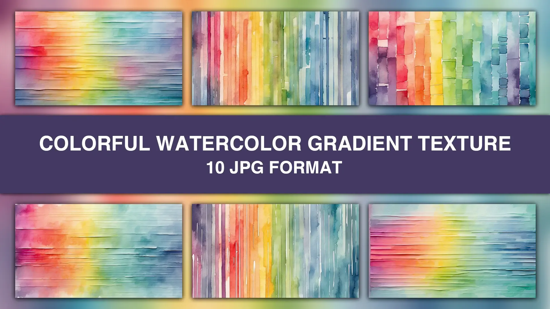 Colorful Watercolor Gradient Texture Background Images Pack image